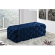 Maklaine Contemporary Button Tufted Navy Velvet Ottoman and Bench