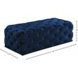Maklaine Contemporary Button Tufted Navy Velvet Ottoman and Bench