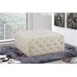 Maklaine Modern Button Tufted Cream Velvet Ottoman and Bench