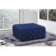 Maklaine Contemporary Button Tufted Navy Velvet Ottoman and Bench