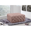 Maklaine Contemporary Button Tufted Pink Velvet Ottoman and Bench