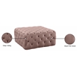 Maklaine Contemporary Button Tufted Pink Velvet Ottoman and Bench