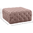 Maklaine Contemporary Button Tufted Pink Velvet Ottoman and Bench