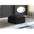 Maklaine Contemporary Standard Soft Black Velvet Modular Ottoman