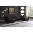Maklaine Contemporary Standard Black Velvet Modular Sectional