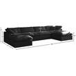 Maklaine Contemporary Standard Black Velvet Modular Sectional
