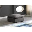 Maklaine Contemporary Standard Soft Gray Velvet Modular Ottoman