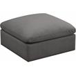 Maklaine Contemporary Standard Soft Gray Velvet Modular Ottoman