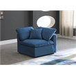 Maklaine Contemporary Standard Navy Velvet Modular Corner Chair