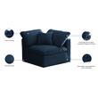 Maklaine Contemporary Standard Navy Velvet Modular Corner Chair