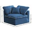 Maklaine Contemporary Standard Navy Velvet Modular Corner Chair