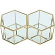 Maklaine Modular Stainless Steel and Glass 2 Piece Coffee Table