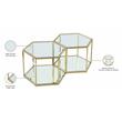 Maklaine Modular Stainless Steel and Glass 2 Piece Coffee Table