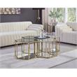 Maklaine Modular Stainless Steel and Glass 4 Piece Coffee Table