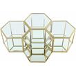 Maklaine Modular Stainless Steel and Glass 4 Piece Coffee Table