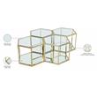 Maklaine Modular Stainless Steel and Glass 4 Piece Coffee Table