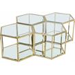 Maklaine Modular Stainless Steel and Glass 4 Piece Coffee Table