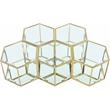 Maklaine Modular Stainless Steel and Glass 5 Piece Coffee Table
