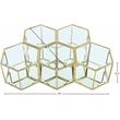 Maklaine Modular Stainless Steel and Glass 5 Piece Coffee Table