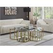 Maklaine Modular Stainless Steel and Glass 7 Piece Coffee Table
