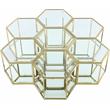 Maklaine Modular Stainless Steel and Glass 7 Piece Coffee Table