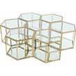 Maklaine Modular Stainless Steel and Glass 7 Piece Coffee Table