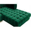 Maklaine Contemporary Deep Biscuit Tufted Green Velvet 3pc. Sectional