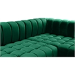 Maklaine Contemporary Deep Biscuit Tufted Green Velvet 3pc. Sectional