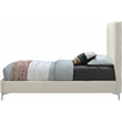 Maklaine Cream Velvet Queen Bed with Gold & Chrome Legs Included