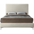 Maklaine Cream Velvet Queen Bed with Gold & Chrome Legs Included