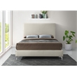 Maklaine Cream Velvet Queen Bed with Gold & Chrome Legs Included