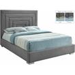 Maklaine Gray Velvet Full Bed with Gold/Chrome Legs Included