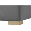 Maklaine Gray Velvet Full Bed with Gold/Chrome Legs Included