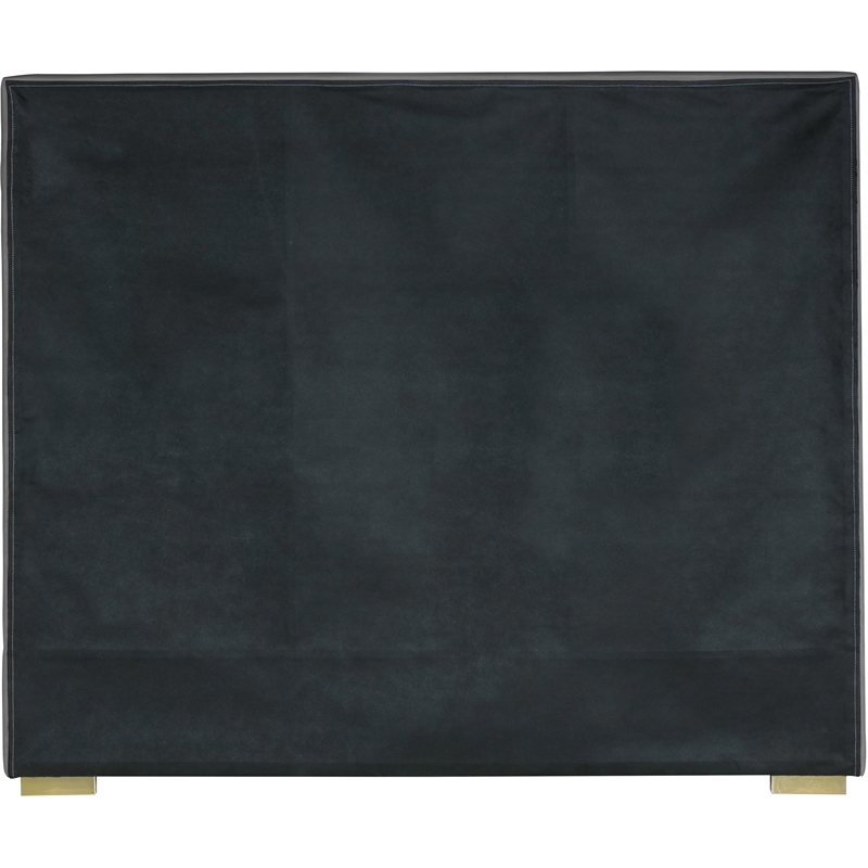Maklaine Gray Velvet Full Bed with Gold/Chrome Legs Included