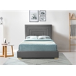 Maklaine Gray Velvet Full Bed with Gold/Chrome Legs Included