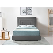 Maklaine Gray Velvet Full Bed with Gold/Chrome Legs Included