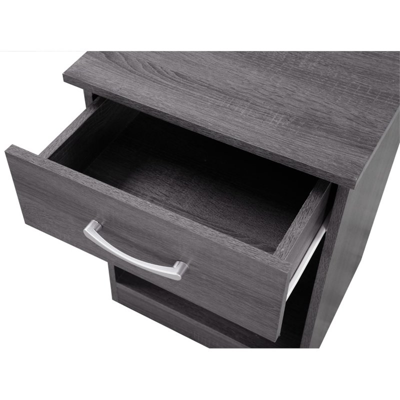 Maklaine Modern / Contemporary 1 Drawer RTA Nightstand in Gray