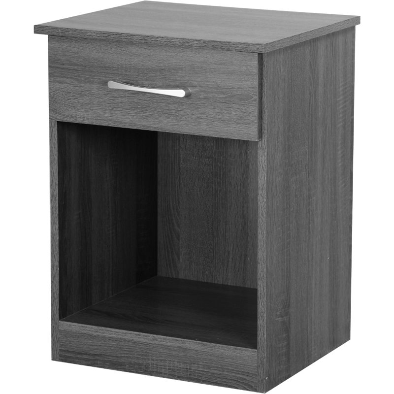 Maklaine Modern / Contemporary 1 Drawer RTA Nightstand in Gray