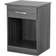 Maklaine Modern / Contemporary 1 Drawer RTA Nightstand in Gray