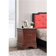 Maklaine Contemporary 2 Drawer Nightstand in Cherry - Fully Assembled