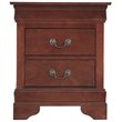Maklaine Contemporary 2 Drawer Nightstand in Cherry - Fully Assembled