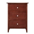 Maklaine Contemporary 3 Drawer Nightstand in Cherry - Fully Assembled
