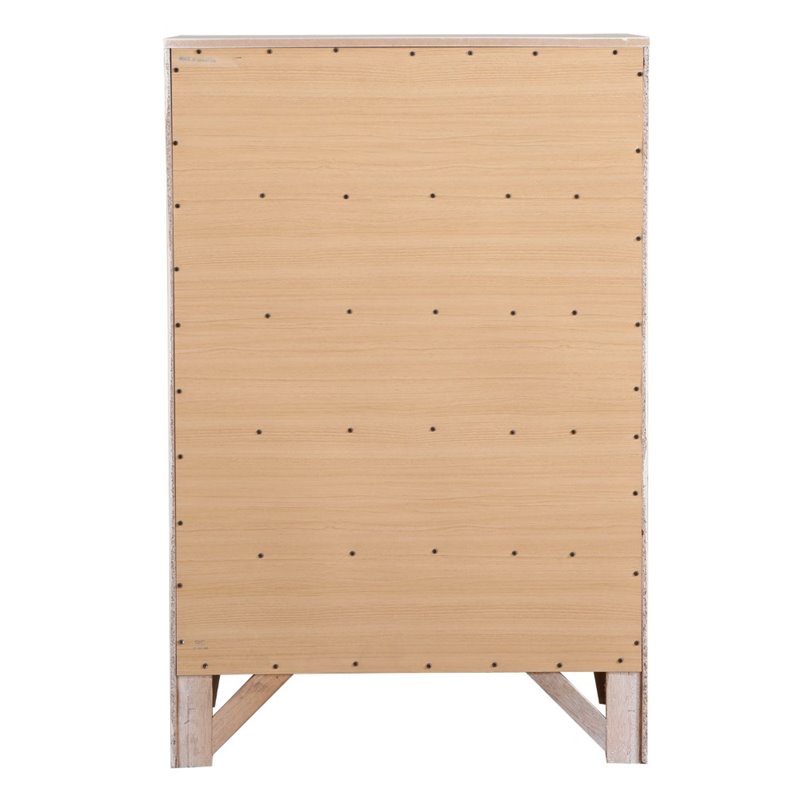 Maklaine Contemporary 5 Dovetailed Drawers Chest in White - Fully Assembled