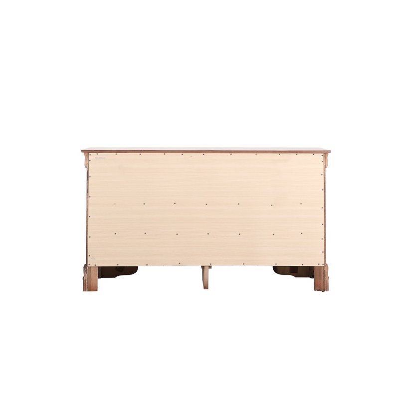 Maklaine Contemporary 6 Dovetailed Drawers Dresser in Cherry