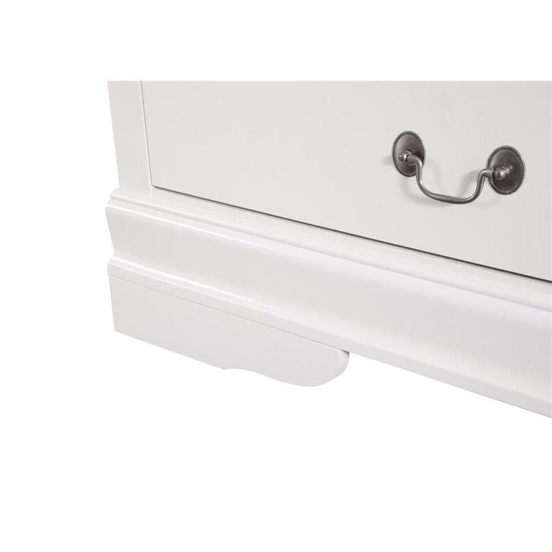 Maklaine Modern / Contemporary 6 Dovetailed Drawers Dresser in White