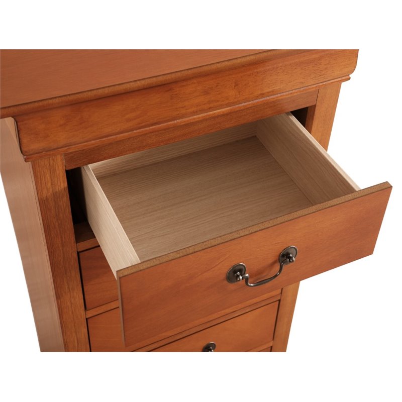 Maklaine Contemporary Wood Veneers 7 Drawer Lingerie Chest in Oak