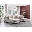 Maklaine Modern / Contemporary Microsuede Sectional in Vanilla