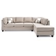 Maklaine Modern / Contemporary Microsuede Sectional in Vanilla