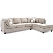 Maklaine Modern / Contemporary Microsuede Sectional in Vanilla