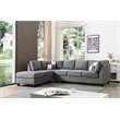 Maklaine Modern / Contemporary Microsuede Sectional in Gray Finish